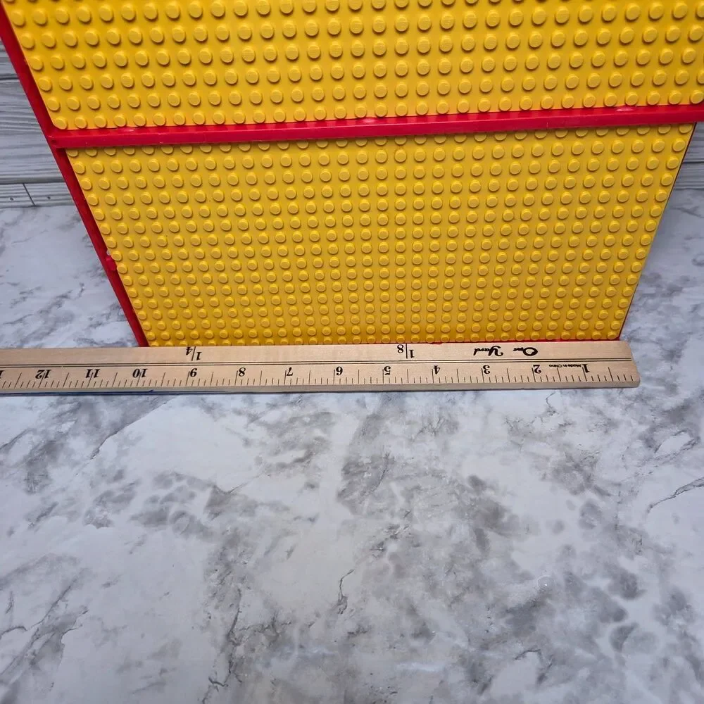 Lego Rare 1989 Vintage Red and Yellow 3 Compartment Storage Case w/ Sliding Lids